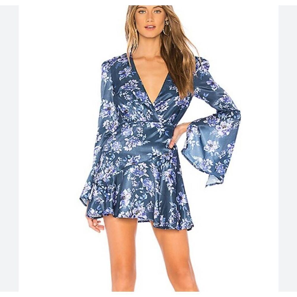 MAJORELLE Alice Mini Dress in Rainwater Blue sz Medium